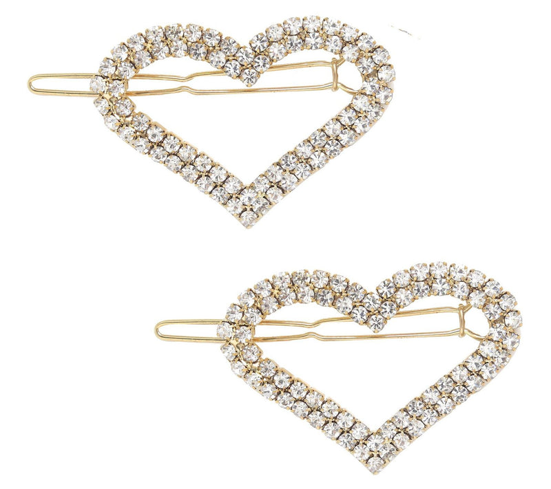 Ettika Set of (2) Aphrodite Heart Crystal Barrettes — View 3
