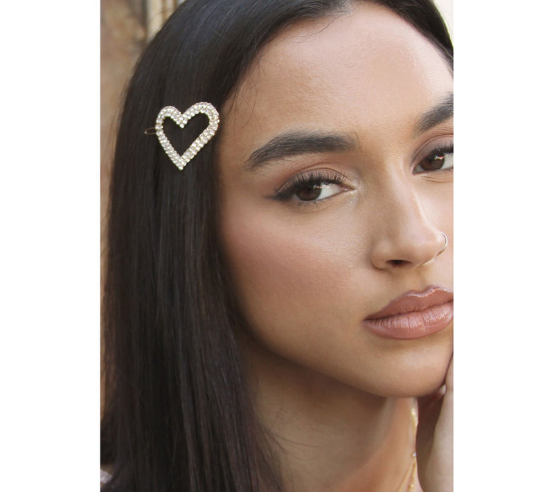 Ettika Set of (2) Aphrodite Heart Crystal Barrettes — View 4