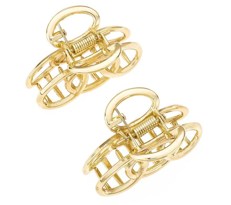 Ettika Set of (2) Keep It Simple Goldtone HairClips — Main view