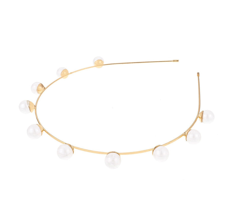 Ettika Faux Pearls Studded Headband — Main view
