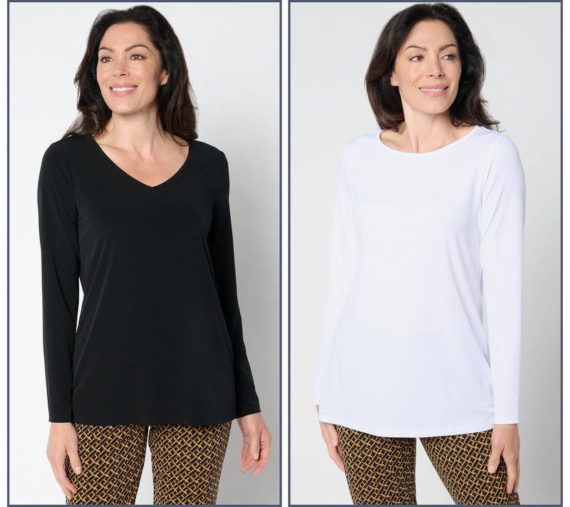 Susan Graver Modern Essentials Set of 2 Liquid Knit Tops — View 13