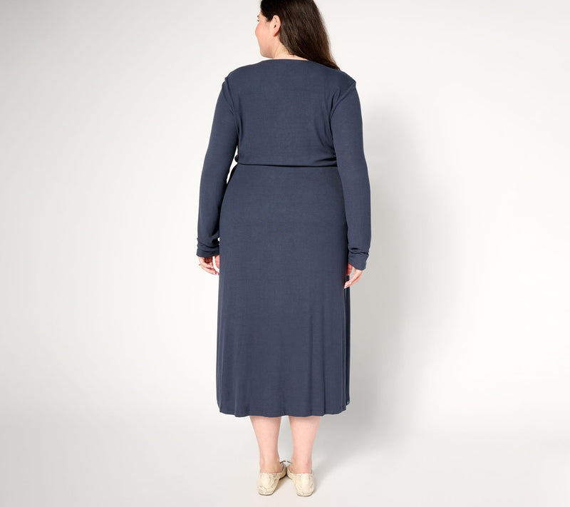 Barefoot Dreams Ultra Soft Rib Wrap Dress — View 10