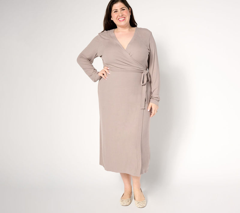 Barefoot Dreams Ultra Soft Rib Wrap Dress — View 3
