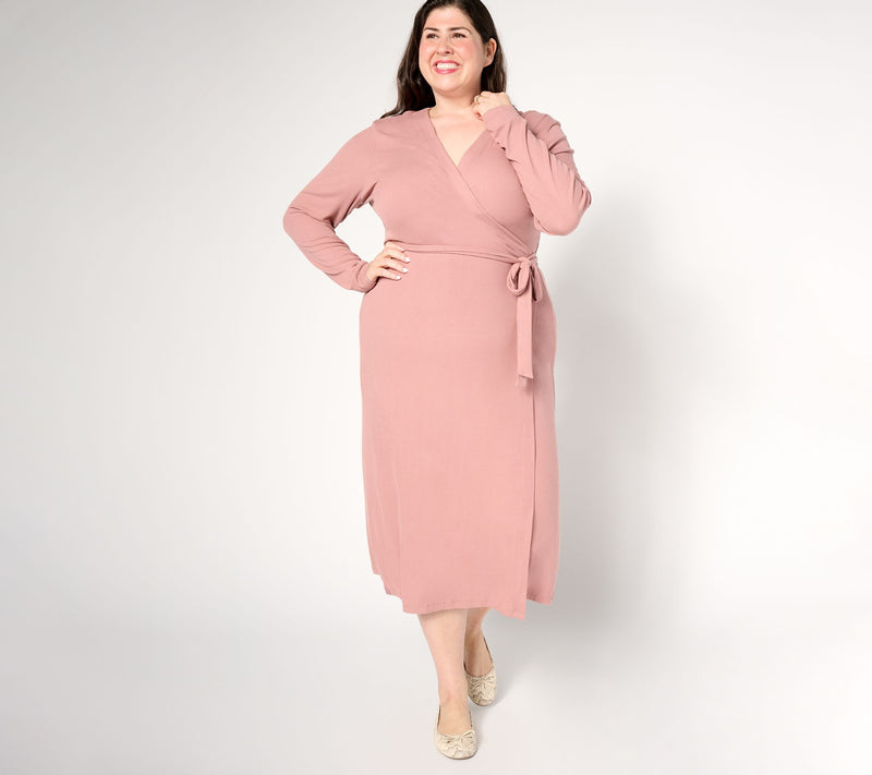 Barefoot Dreams Ultra Soft Rib Wrap Dress — View 9