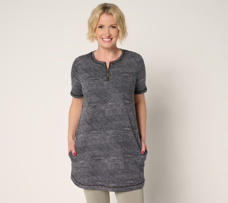 Denim & Co. Active Regular French Terry Short-Sleeve Tunic — View 14