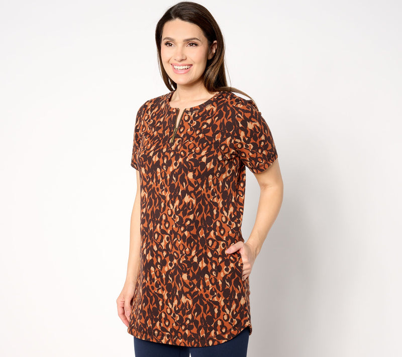 Denim & Co. Active Regular French Terry Short-Sleeve Tunic — View 15