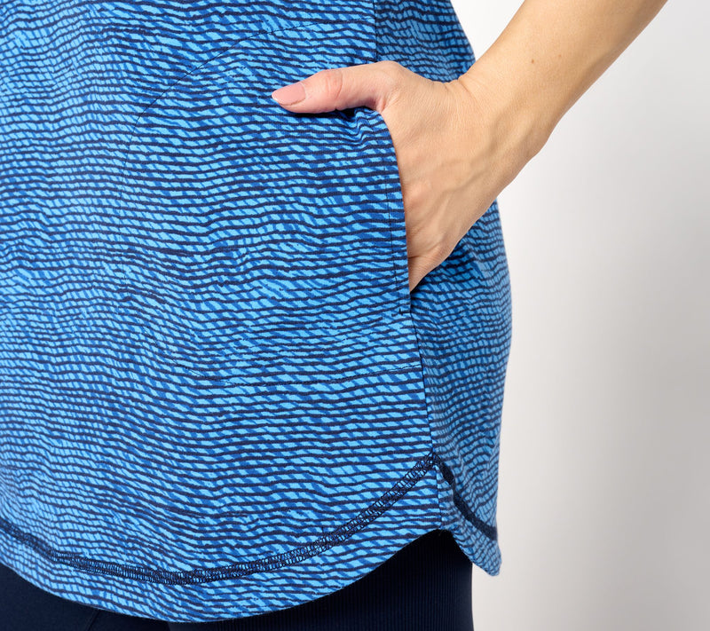 Denim & Co. Active Petite French Terry Short-Sleeve Tunic — View 12