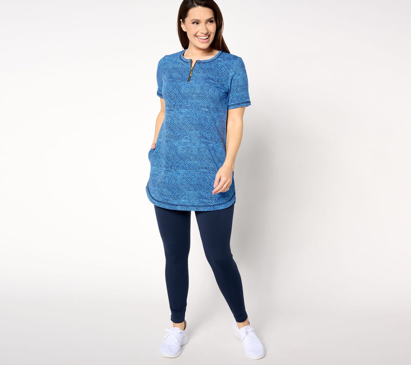Denim & Co. Active Petite French Terry Short-Sleeve Tunic — View 11
