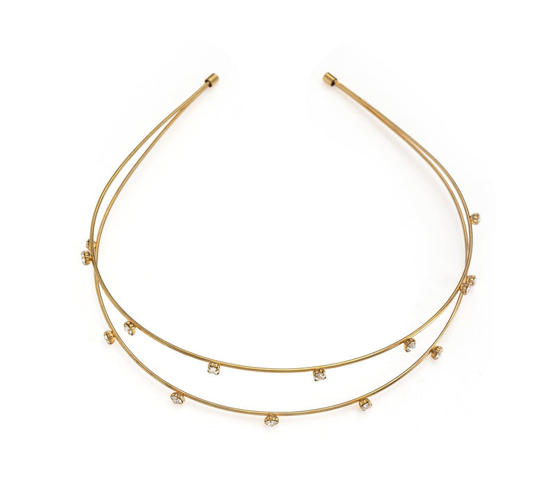 Ettika Delicate Crystal Dotted Gold Headband — View 4