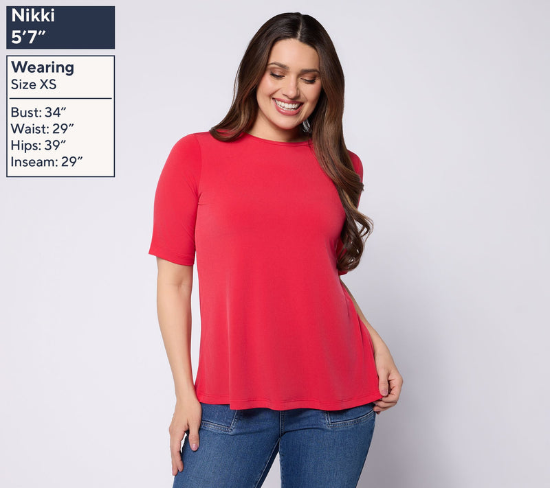 Susan Graver Modern Essentials Liquid Knit Crew-Neck Top — View 15