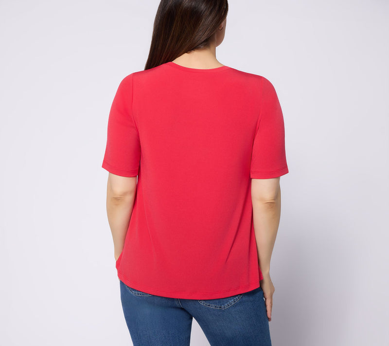 Susan Graver Modern Essentials Liquid Knit Crew-Neck Top — View 16