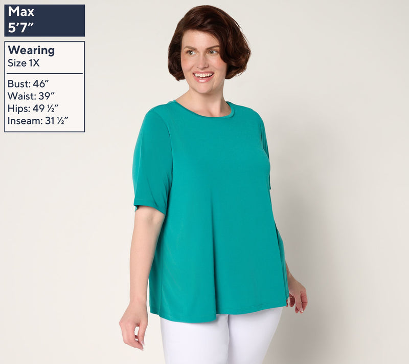Susan Graver Modern Essentials Liquid Knit Crew-Neck Top — View 14