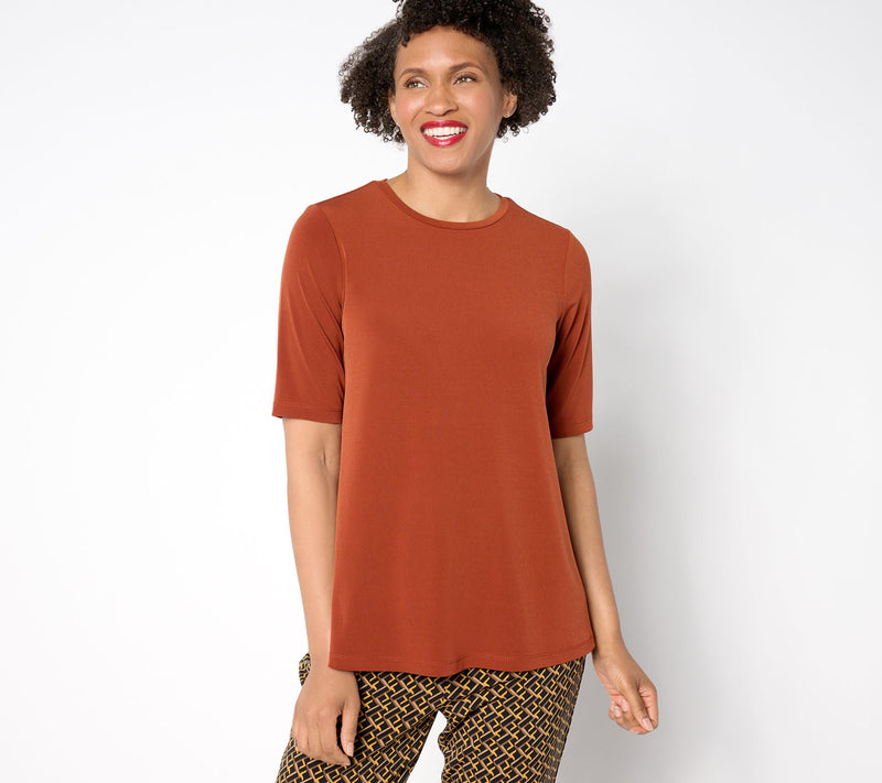 Susan Graver Modern Essentials Liquid Knit Crew-Neck Top — View 7