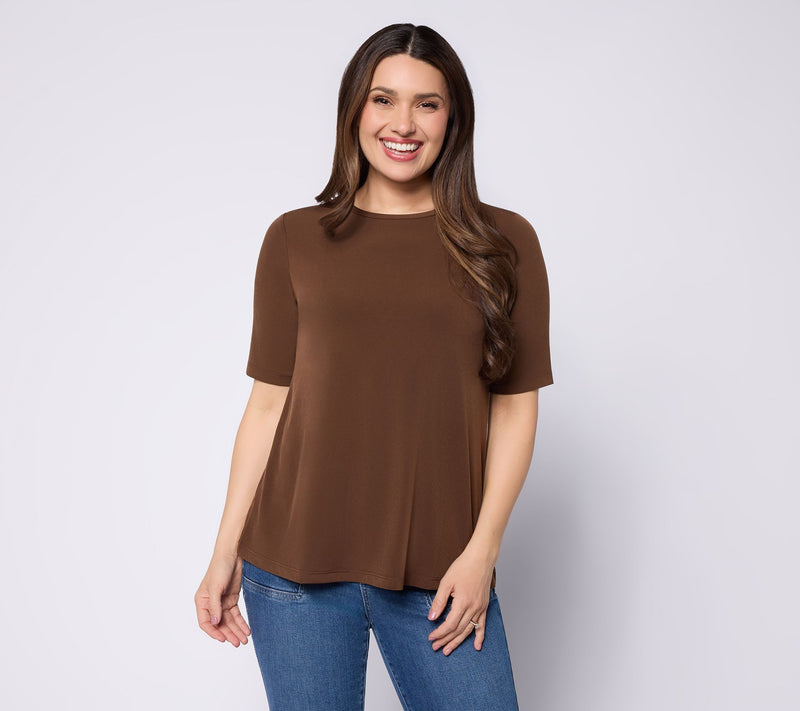 Susan Graver Modern Essentials Liquid Knit Crew-Neck Top — View 25