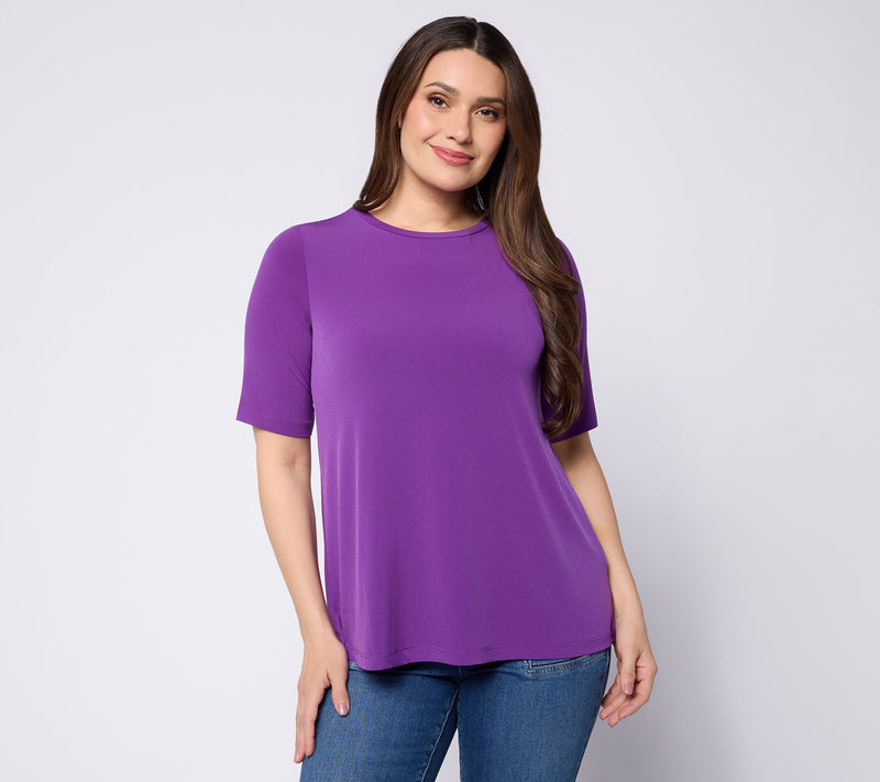 Susan Graver Modern Essentials Liquid Knit Crew-Neck Top — View 26