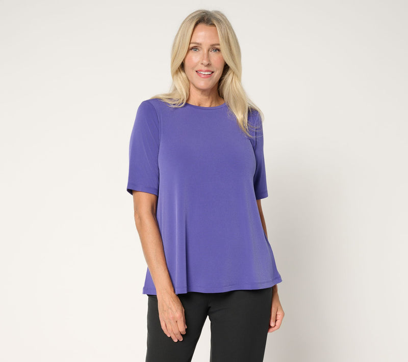 Susan Graver Modern Essentials Liquid Knit Crew-Neck Top — View 13