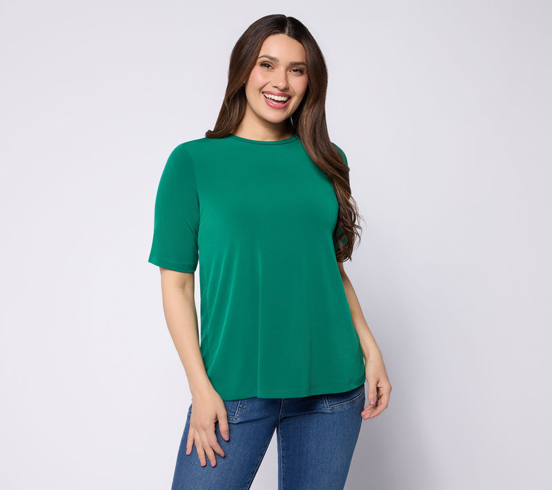 Susan Graver Modern Essentials Liquid Knit Crew-Neck Top — View 28