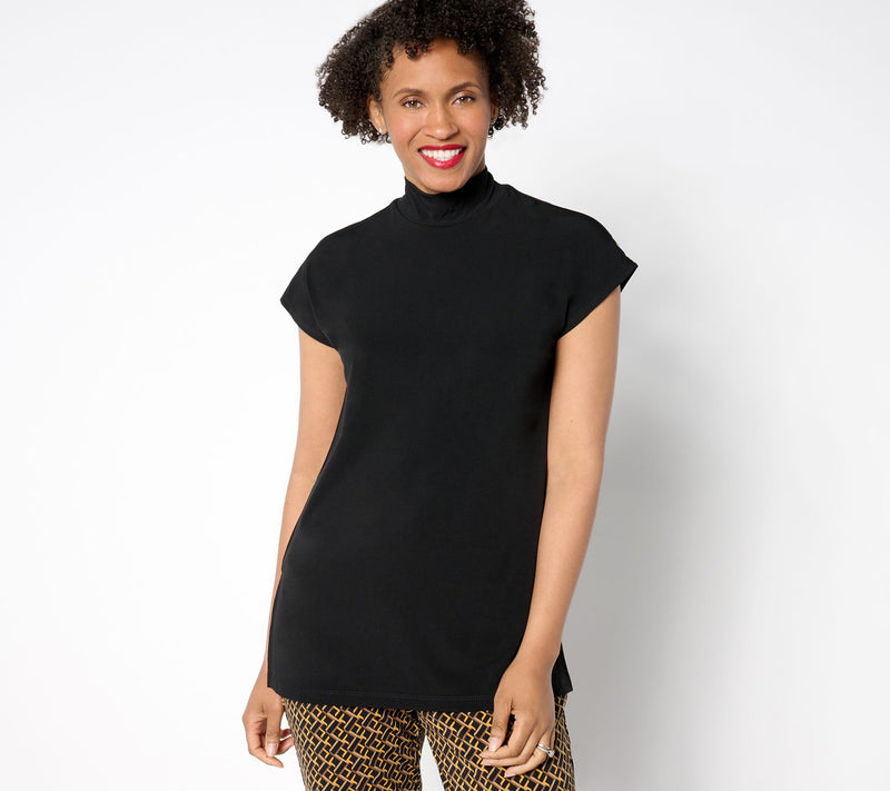 Susan Graver Reg Modern Essentials Liquid Knit Mock-Neck Top — View 11