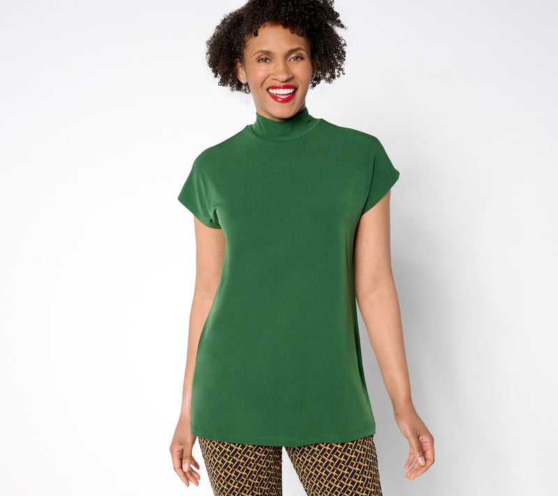 Susan Graver Reg Modern Essentials Liquid Knit Mock-Neck Top — View 7