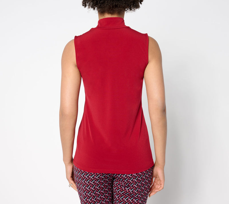 Susan Graver Sleek Essentials Liquid Knit Mock-Neck Tank — View 10