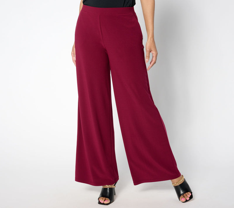 Susan Graver Pet Every Day Textured Liquid Knit Wide-Leg Pants — Main view