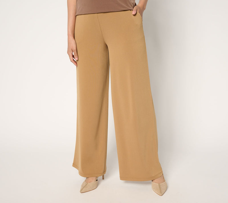 Susan Graver Pet Every Day Textured Liquid Knit Wide-Leg Pants — View 14