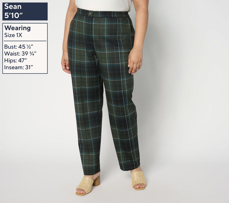 Tailored by Susan Graver Pet Printed Ponte Zip-Front Trousers — View 8