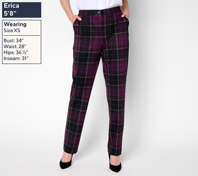 Tailored by Susan Graver Pet Printed Ponte Zip-Front Trousers — View 9