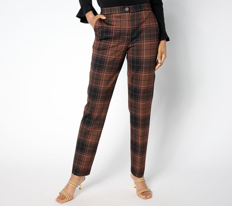 Tailored by Susan Graver Pet Printed Ponte Zip-Front Trousers — View 3