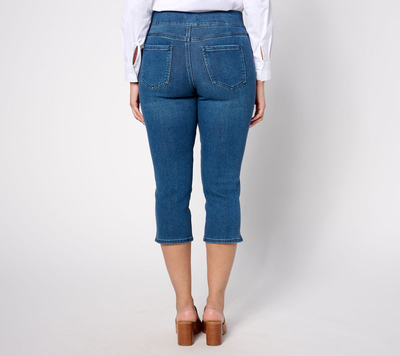 NYDJ Pull On Dakota Crop with Side Slit - Olympus — View 2