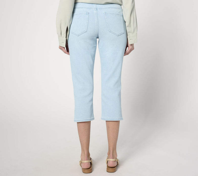 NYDJ Pull On Dakota Crop with Side Slit - Oceanfront — View 2