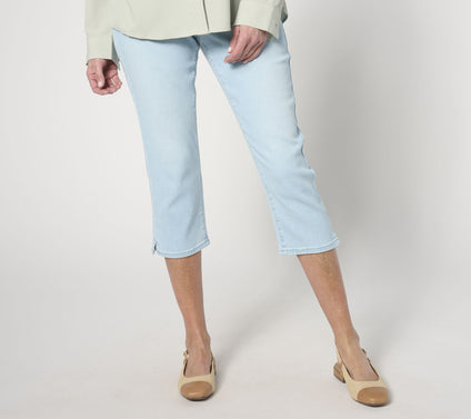 NYDJ Pull On Dakota Crop with Side Slit - Oceanfront
