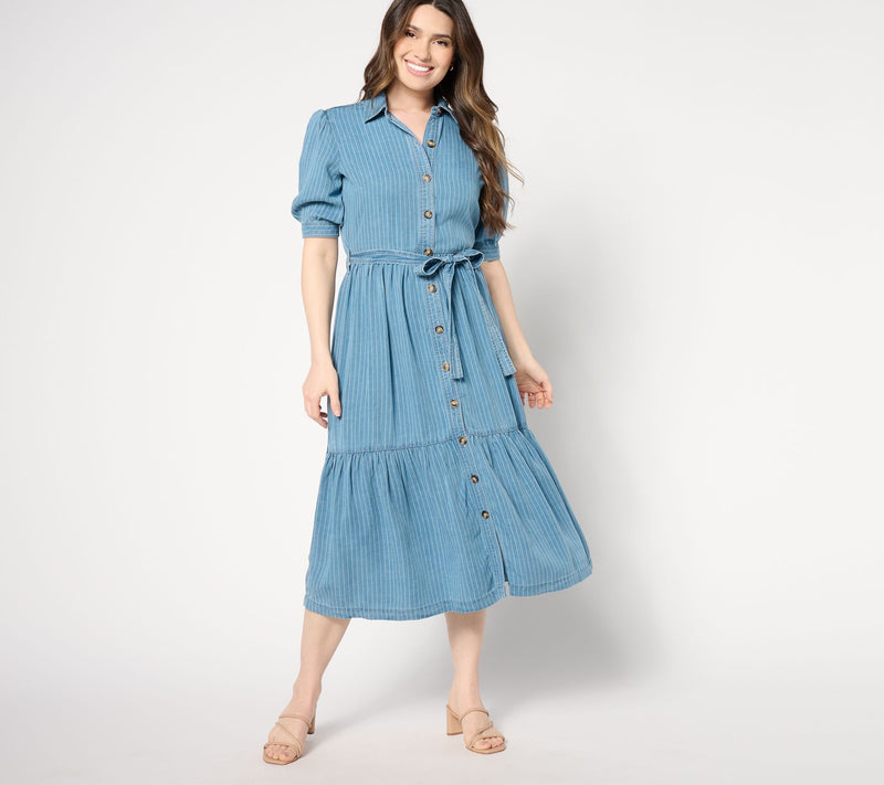 NYDJ Kate Ruffle Dress - Light Marine — View 6