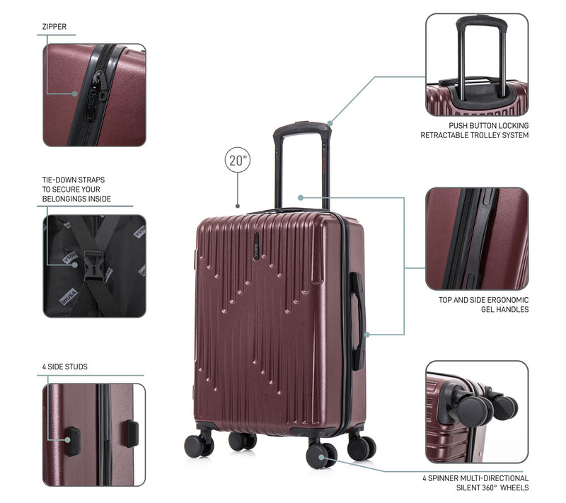 InUSA Drip Lightweight Hardside Carry-On Spinner Luggage, 20" — View 3
