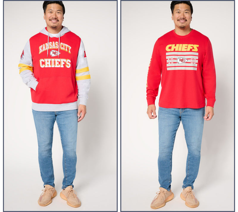 NFL Officially Licensed Long Sleeve Tee & Pullover Hoodie Set — View 5