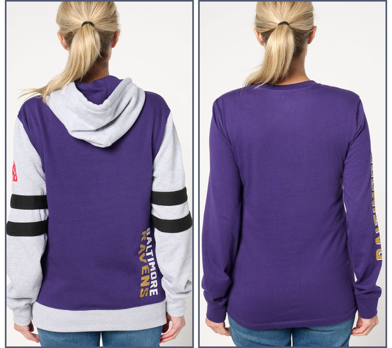 NFL Officially Licensed Long Sleeve Tee & Pullover Hoodie Set — View 4