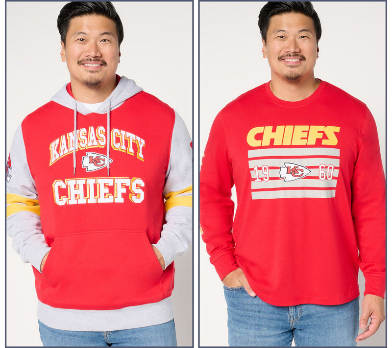 NFL Officially Licensed Long Sleeve Tee & Pullover Hoodie Set — Main view
