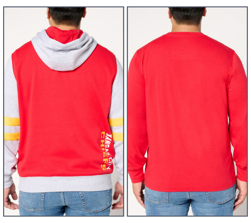 NFL Officially Licensed Long Sleeve Tee & Pullover Hoodie Set — View 2