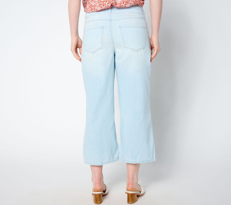 NYDJ High Rise Brigitte Wide Leg Capri - Oceanfront — View 2