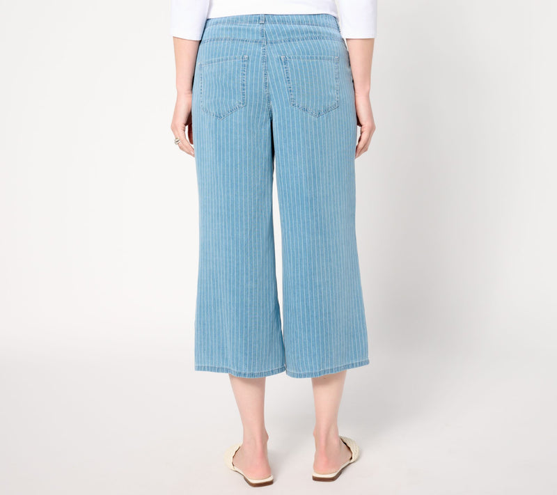 NYDJ High Rise Brigitte Wide Leg Capri - Light Marine — View 4