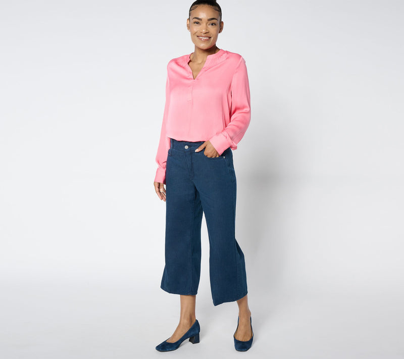 NYDJ High Rise Brigitte Wide Leg Capri - Serendipity — View 3