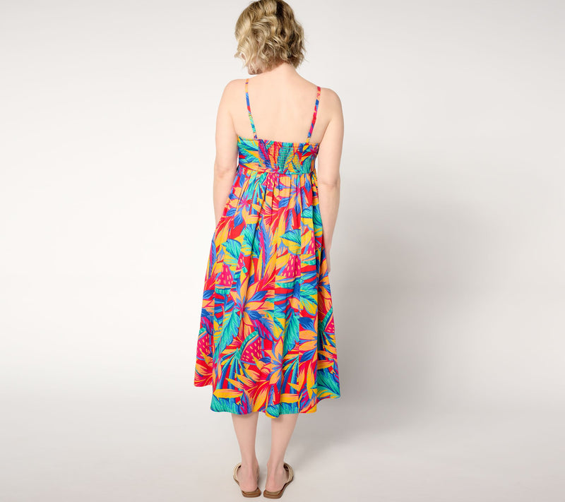Destination 365 Regular Printed Chevron Smocked Bodice Sundress — View 6