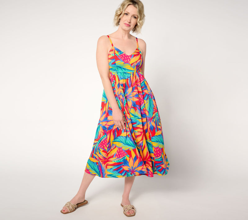 Destination 365 Regular Printed Chevron Smocked Bodice Sundress — View 3
