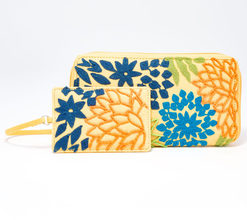 America & Beyond Embellished Zip Wallet & ID Pouch Bundle — Main view