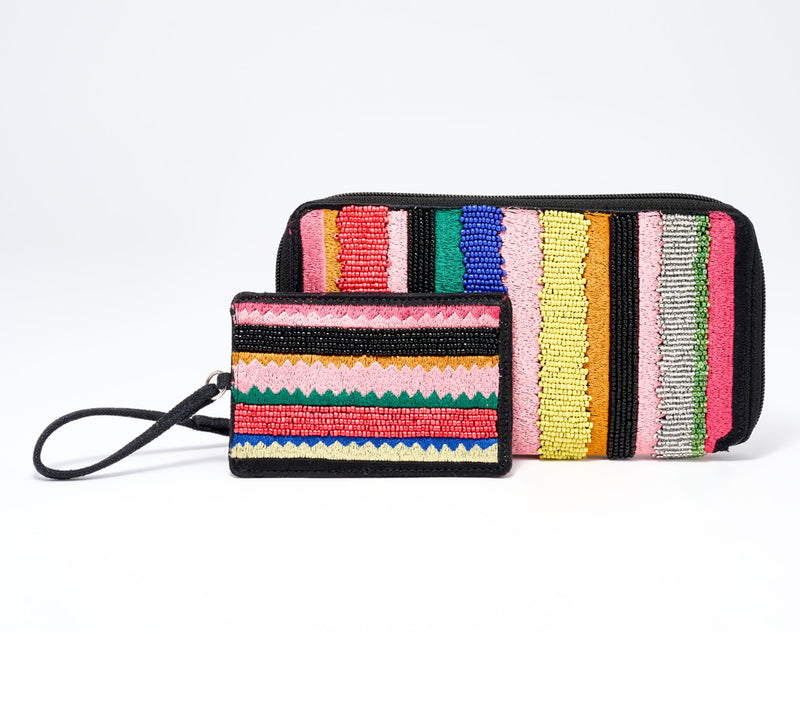 America & Beyond Embellished Zip Wallet & ID Pouch Bundle — View 5