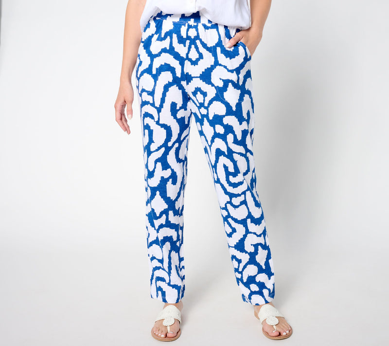 Denim & Co. Printed Slub Jersey Straight Leg Pant — View 9