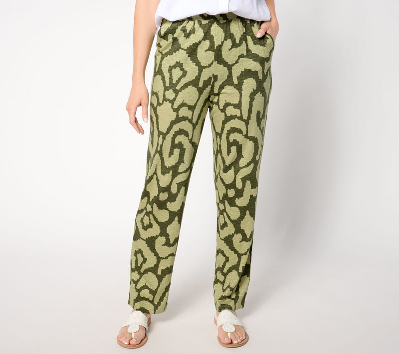Denim & Co. Printed Slub Jersey Straight Leg Pant — View 10