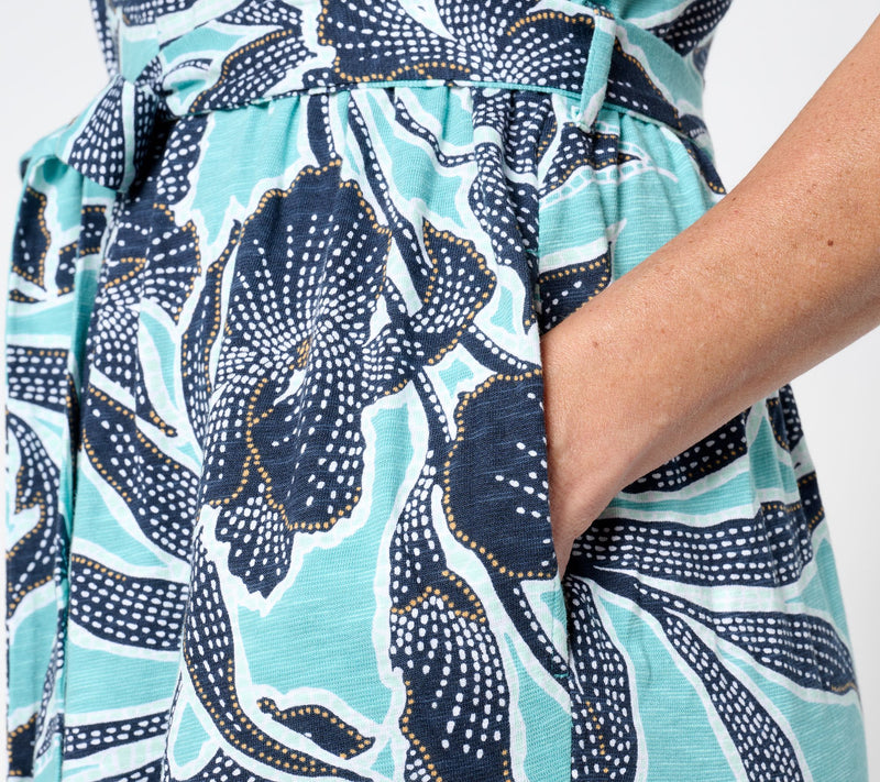 Denim & Co. Adaptive Slub Jersey Tiered Midi Dress — View 3