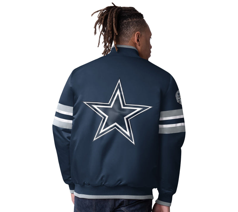 NFL Dallas Starter Satin Twill Snap Front Jacket — View 2