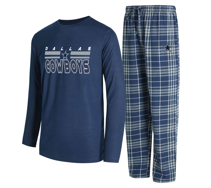 NFL Dallas Men's Long Sleeve Tee & Flannel Pajama Set — Main view